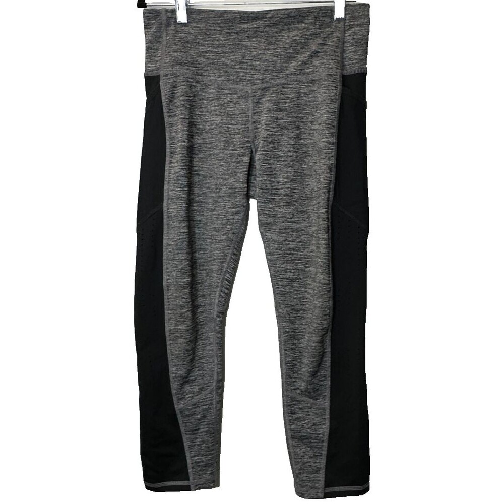 C9 Champion Pants Women’s Sz M Gray/Black Athletic Leggings /Yoga Contrast Side